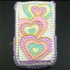Love Hearts Design Bling Case Diamond Two Parts Cover For Blackberry Curve 8520