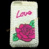 Love Red Rose Detachable Bling Hard Skin Cover For iPod Touch 3
