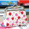 Lovely Cartoon-printed canvas coins bag purse with toggle clip