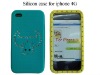 Lovely Silicone Skin Case For iPhone 4 -- Diamond Cow Design