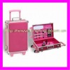 Lovely and durable red aluminum trolley case