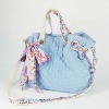 Lovely bowknot quilted denim woman handbag