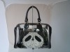 Lovely cat face black diaphanous with iner bag lady's handbags