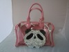 Lovely cat face pink diaphanous with iner bag lady's handbags