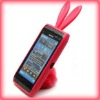 Lovely pink silicone rabbit case for Nokia N8