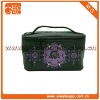 Lovely zipper closure polyester black high-capacity cosmetic case
