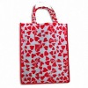 Loving heart reusable gift non woven bag with lamination