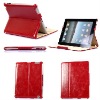 Luxurious Style Vintage Crazy Horse leather folding style leather case for ipad 2