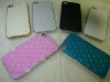 Luxury Designer Sheep Leather Chrome Hard Case Cover For iPhone 4 4s