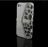 Luxury Leopard Diamond Stand Handbag Hard Back Case For Apple Iphone 4G White