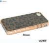 Luxury Leopard Skin Bling Bling Case Chrome Case For iPhone 4S 4G