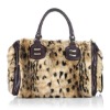 Luxury italian leather fur handbag bag for women Drop ship