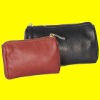 MEDIUM SOFT COWHIDE LEATHER TRAVEL ZIPPER POUCH UNUSUAL