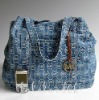 MICHAEL KORS INDIGO DENIM SIGNATURE MK XL SHOPPER TOTE BAG HANDBAG LIMITED NWT FREE SHIPPING