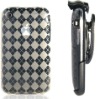MOBI Jelly Case & Belt Clip for Apple iPhone 3G/3GS (Argyle Clear)