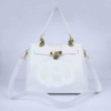 MOQ1(Free Shipping)- Guaranteed 100% Genuine Leather woman handbag,Brand Designer Handbags No.60668-white(golden)