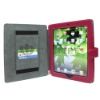 Magenta Pu leather wrapped design shell cover for ipad 3gb