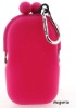 Magenta Silicone Coin Case, Carabiner Purse POCHIBII