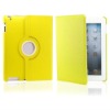 Magnetic 360 degree Rotation Smart Leather Stand Case Cover for iPad 2 with yellow