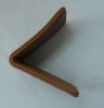 Magnetic brown leather stitch money cash card clip holder