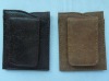 Magnetic leather stitch money cash card clip holder sleeve