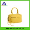 Manufacturer women leather yellow lace handbag