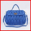 Matelasse Leather Tote Bag Blue  0152