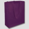 Mauve cotton shopper bags with long handles and a gusset