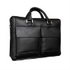Men favorable style genuine leather portfolio bag