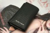 Men's black leather wallet,DF-012