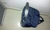 Men's trolley bag with cotton/leather shoulder strap