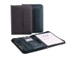 Men's zippered leather portfolio with notebook