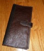 Mens Brown Leather Travel Agenda Passport Card Holder Wallet