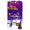 Merry Christmas Snowman Hard Skin Cover Shell For iPhone 4G-Purple