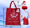 Merry christmas polyster folding bag