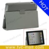 Mesh Stand Smart Cover Leather Case for iPad 2 - Grey