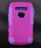 Mesh cambo case silicone +hole hard case For blackberry 9700