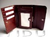 Metal Frame Clutch Italian Leather Wallet