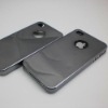 Metal Gun plastic plating mobile phone back cases for iPhone 4s Glossy UV protective phone cases for iPhone4 S