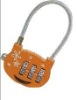 Metal Luggage lock with cable