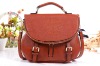 Metal&zip designed orange leather bag/ handbags 063