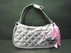 Metallic pink PU leather little handbag