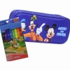 Mickey & Friends Blue Pencil Case & Markers