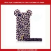 Micky Style Leopard Print Fur Case For iPhone 4/4S-Purple