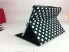 Modern for ipad 2 Polka dots/ Black&white dots stand leather