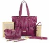 Multifunctional leather diaper bag