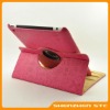 NEW Embossed Cute Pattern, 360 Degree Swivel/Rotate/Rotary/Rotatable Smart Cover Leather Case with Stand for iPad 2, 7 color