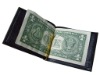 NEW GENUINE LEATHER BIFOLD CASH HOLDER MONEY CLIP RARE~