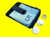 NEW GENUINE LEATHER MONEY CLIP WITH ZIPPER COIN POUCH