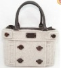 NEW KATE SPADE OATMEAL CREAM WOOL & LEATHER TOTE BAG PURSBAG